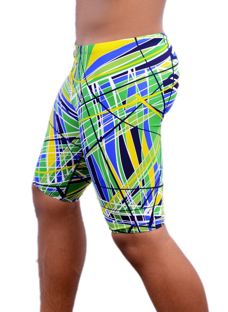 Adoretex Men's Pro Athletic Training Swim Jammers, Printed Durable and Long-Lasting Swimsuit for Boys and Men-MJ012-Kelly Green-30